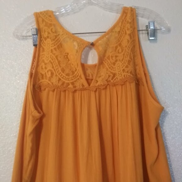 Xhilaration women's size XXL yellow lace blouse - Picture 6 of 14